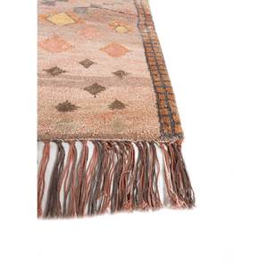 Alfombra Manchaha de Lana y Seda de Bambú con Patrón Geométrico Rojo y Naranja, Anudada a Mano, para Decoración de Sala de Estar - Lev-776 - Product Image 4