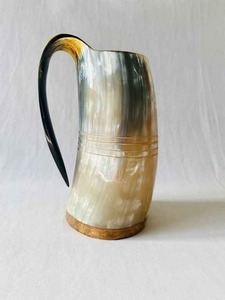 2024 New Natural Handmade Eco-Friendly Carved Buffalo <b>Horn</b> Mug Religious Style Viking <b>Drinking</b> <b>Horn</b> Souvenir OCEAN EXPORT - Product Image 3