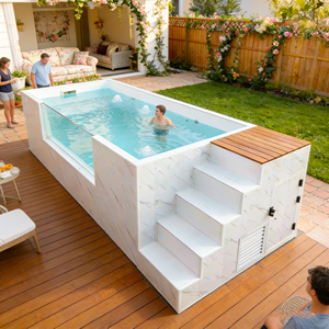 Small Shipping Container Customized <b>Frame</b> Commercial Fiberglass FRP Swimming Pool Factory Direct UV Resistant - Product Image 4