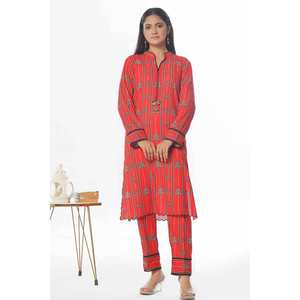 Conjunto de traje Khaddar estampado sin coser de 2 piezas para mujer WNST-42004 - Product Image 2