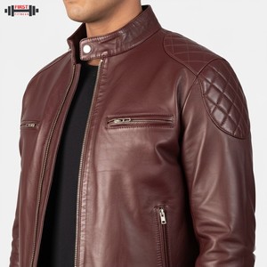 Manches longues OEM ODM 2025 Haute qualité Vente en gros Dernier design Veste en cuir pour homme Veste de course Bomber personnalisée - Product Image 4