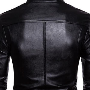 Veste en cuir de vêtements pour hommes, veste en cuir nouvelle mode, veste en cuir coupe-vent pour hommes, vente en ligne - Product Image 3