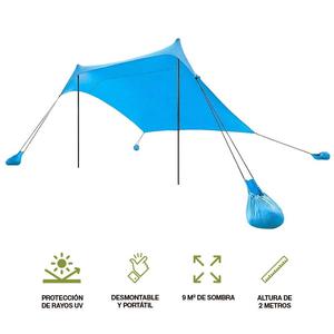 Tenda da sole portatile da spiaggia con protezione UV e antivento