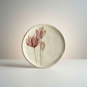 ชุดจานเซรามิคลายดอกไม้สไตล์บอทานิคอล  งานเพ้นท์ลายดอกไม้ด้วยมืออย่างประณีต  เคลือบเงา  ทนทาน เหมาะสำหรับการจัดโต๊ะอาหารอย่างมีเสน่ห์ - Product Image 1