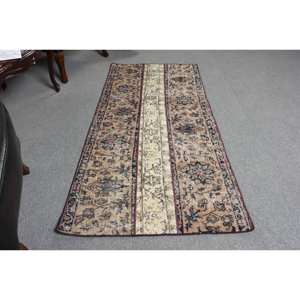 พรมขนแกะตุรกี6.4ft วินเทจผ้าทอสีเบจสีน้ำตาลและสีเบจสำหรับตกแต่งห้องนั่งเล่นด้วยลาเท็กซ์ - Product Image 3