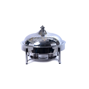 ที่อุ่นอาหารสแตนเลสสตีลสีทองมีฝาปิดที่อุ่นอาหารสุดหรูสำหรับรับประทานอาหารและบุฟเฟ่ต์ - Product Image 4