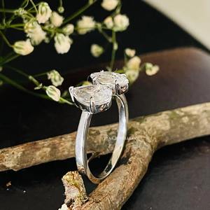 แหวนเพชรรูปลูกแพร์สีทอง14K & ประดับเพชร CZ สำหรับวงแหวนหมั้นแหวนหมั้นเพชรตัดทรงลูกแพร์ & มาคีส์ - Product Image 2