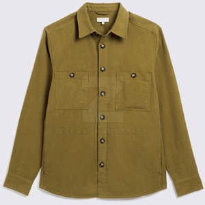 Oversized Structured Over <b>Shirt</b> for <b>Men</b> Spring Custom Solid Color Breathable Eco-Friendly Cotton Fabric High Quality - Product Image 1