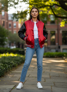 Blouson universitaire coupe-vent en satin personnalisé, blouson de baseball brodé OEM, blouson bomber unisexe, manteau de marque privée style urbain - Product Image 4