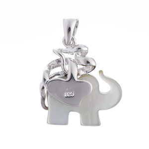 Mini Rhodium Plated <b>Elephant</b> Pendant Perfect <b>Gift</b> - Product Image 4