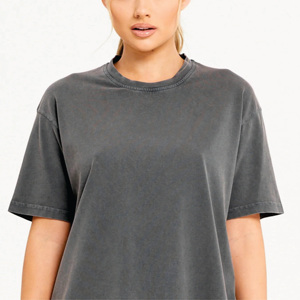 Lavé personnalisé t-shirt en gros blanc Vintage t-shirt graphique unisexe femmes surdimensionné t-shirt Hip Hop 100% coton poids lourd acide était - Product Image 4