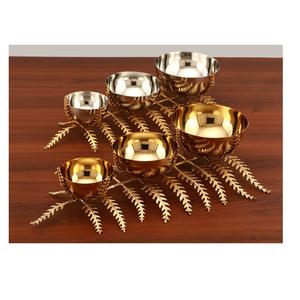 Plat de fruits à noix en acier inoxydable au design moderne et tendance en métal poli à nettoyage facile pour la maison, le restaurant ou l'hôtel pour les fêtes - Product Image 3