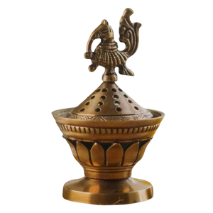 Quemador de Incienso de Latón Puro de Alta Calidad con Grabado y Acabado Pulido, Quemador de Lobán Tradicional de Latón Vintage para Decoración del Hogar - Product Image 4