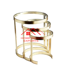 latest Design Home Decor Furniture <b>Side</b> Table in Gold Finished Aluminum Metal Base - Product Image 3