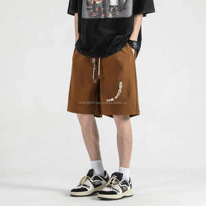 Pantalones Cortos Deportivos de Malla para Hombre, Diseño Personalizado, con Cordón, Bolsillos Laterales, Cintura Media, Patrón Sólido, Secado Rápido, Transpirables, con Estampado Puff - Product Image 4