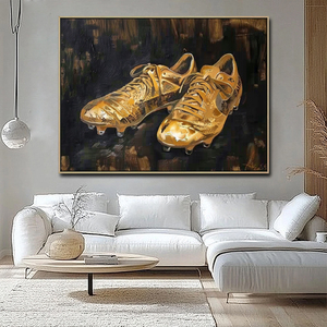 Pósteres <span class=keywords><strong>Deportivos</strong></span> Vintage para Jugadores, Lienzo Negro, Arte Oscuro, Decoración de Pared, Dorado, Mejores Imágenes de Zapatos de Fútbol, Impresión Artística - Product Image 4