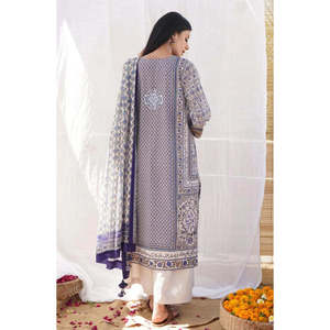 ชุดคาฟตันผ้าชีฟองพรีเมียมลายอักษรวิจิตร SL00249 เสื้อแขนสามส่วน - Product Image 4