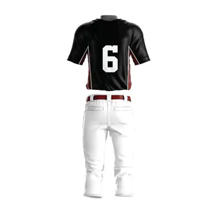 Qualité supérieure entièrement personnalisé séchage rapide évacuation de l'humidité uniforme de baseball respirant matériau durable col rond facile à porter - Product Image 4