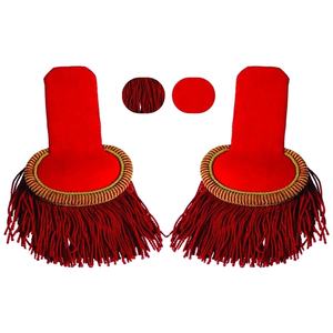 Personalizd Lingote Rojo Epaulette Par Vestido Ceremonial Uniforme Hombreras Personalizado Hilo Metálico Hombro Epaulette - Product Image 1
