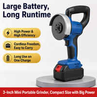 Mini-meuleuse d'angle de 3 pouces, 550W, 21V, sans fil, machine de découpe et de meulage, garantie de 2 ans