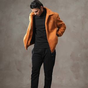 High Quality <b>Men's</b> Full-Sleeve <b>Sherpa</b> Zipper <b>Jacket</b> Heavyweight Breathable Bodywarmer Winter Stand Collar Front Logo Plus Size - Product Image 3