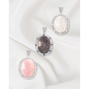 Pendentif ovale Cameo - Plaqué rhodium - Product Image 2