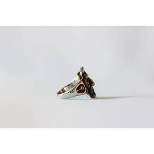 Bague Chevalière Unisexe Faite à la Main en Argent Sterling 925, Motif Dante Alighieri, Bijou Artisanal Chrétien Renaissance, pour Mariage et Fête, Noir - Product Image 3