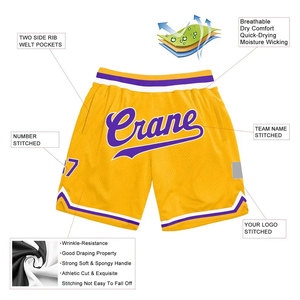 Free Design Custom Name American Size black yellow Basketball Shorts Mens sports shorts - Product Image 6
