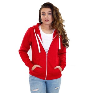 Sudadera con capucha de invierno para mujer, con estampado, cremallera completa, manga larga, holgada, con bolsillos, térmica, 100% algodón, forro polar, cortavientos - Product Image 1