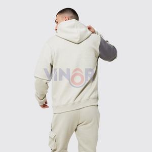 Logotipo personalizado, ropa de calle sólida informal, serigrafía, lavado ácido, traje de sudor acampanado apilado, Parche de chenilla bordado desgastado - Product Image 3