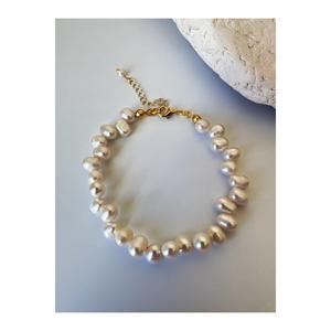 VIP qualità oro placcato ottone A ++ barocco perla d'acqua dolce bracciale - Product Image 5