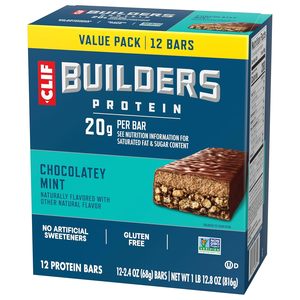 CLIF <b>BUILDERS</b> Protein Bars - Chocolate'y Mint - 20g Plant Based Protein 2.4 oz. (12 Pack) - Product Image 5