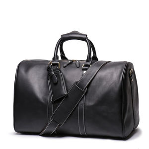 Sac de voyage en cuir véritable pour homme Design extensible avec housse de bagage et fermeture à glissière Portable et réutilisable - Product Image 1