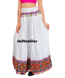 Precio al por mayor Falda Bordes Bordados Bohemian Kutch Trabajo Falda Larga Maxi Falda - Product Image 3