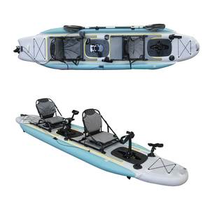 BEST BUY Kayak de pesca inflable barco con sistema de pedal Sup soporte para caña de pescar - Product Image 1