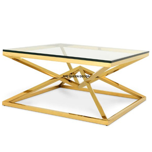 Solid Aluminum Metal Sets Of 2 Gold Antique Finish Coffee Table New Design Luxury Home and Hotel <b>Used</b> - Product Image 5