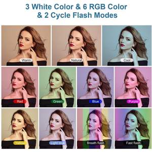 Anneau lumineux RVB 10 pouces Selfie avec 3 supports de téléphone Compatibilité universelle du téléphone pour le maquillage en direct - Product Image 2