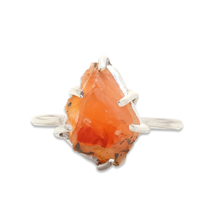 Anillo apilable de piedras preciosas cornalina en bruto Natural de Plata de Ley 925 sólida más vendida, fabricante de joyería personalizada - Product Image 1