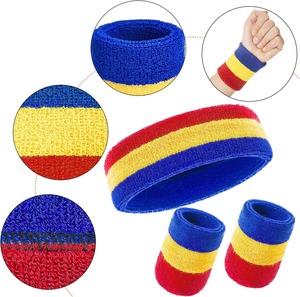 Muñequeras deportivas para hombres y mujeres-Banda para el sudor de tela de felpa atlética que absorbe la humedad para tenis, baloncesto, correr, gimnasio, - Product Image 5