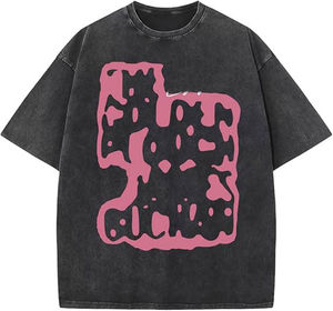 เสื้อยืดสำหรับผู้ชายทรงหลวมพิมพ์ลายเสื้อ100% ซักได้เสื้อแนวสตรีทเสื้อซักแบบกรดออกแบบได้ตามที่ต้องการ - Product Image 3