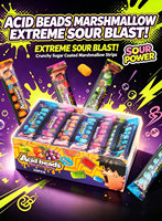 YK QT-F17435 30pcs Acid Beads Sour Marshmallow Intense Sour Power Fruit Flavor Sugar Multi-Colored Soft Candy Professional