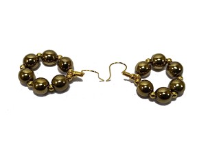 Boucles d'oreilles en cristal de perles à facettes à haute pyrite pour femmes ensemble de goujons à la mode avec crochet en diamant bijoux de pierres précieuses de guérison grossistes - Product Image 4