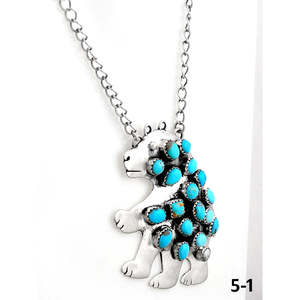 Collier d'ours fait main du Sud-Ouest avec incrustation de turquoise Kingman et sertissage clos en argent sterling - Product Image 3