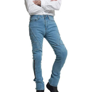 Pantalon en jean droit pour homme, 100% coton, coupe ample et décontractée, tenue décontractée confortable pour les voyages en week-end et les activités de plein air - Product Image 1