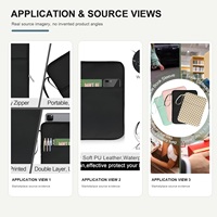Étui de rangement personnalisé pour livres, pochette zippée pour tablette, 5 designs, en cuir PU, étanche, avec ports USB, multiples poches, emplacements pour stylos et poche avant