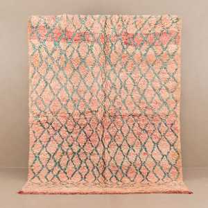 Simple atractivo blanco y negro bohemio marroquí hecho a mano patrón geométrico Alfombra de lana de pelo medio - Product Image 3