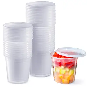 Microwavable Clear Round 8 oz 12 oz 16 oz 24oz 32 oz Plastic Deli Containers With Lids