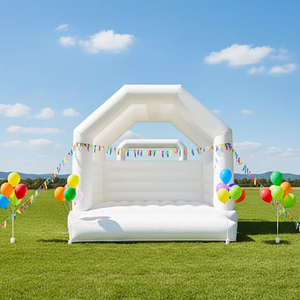 Commercial PVC <b>Inflatable</b> White Wedding Bounce House Luxury Bouncy Castle Modern Kids Jumping Bed Outdoor Party <b>Bouncers</b> - Product Image 3