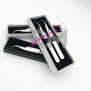 RMI Top Vente En Acier Inoxydable Diamant Grip Pince À Épiler Professionnel Extension De Cils Pince À Épiler Ensemble 5Pcs Miroir Poli Beauté - Product Image 1