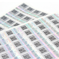 Özel Baskılı Serigrafi Yapışkanlı Hologram Lazer Parlak Metalik Gümüş Folyo Su Geçirmez Vinil Kod Etiketleri